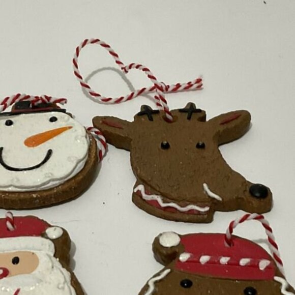 HALLMARK 6 GINGERBREAD Faux Cookie ORNAMENTS - Picture 6 of 7